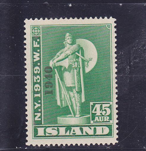 Iceland  Scott#  234  MLH  (1940 Overprint)