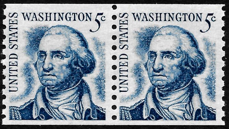 Scott 1304 5¢ Washington MNH Coil Pair