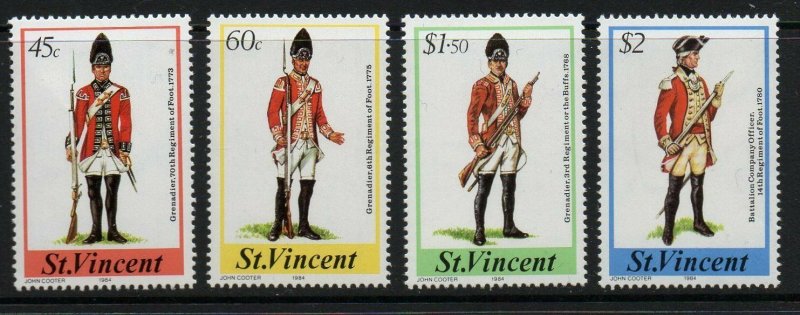 ST.VINCENT SG830/3 1984 MILITARY UINFORMS MNH