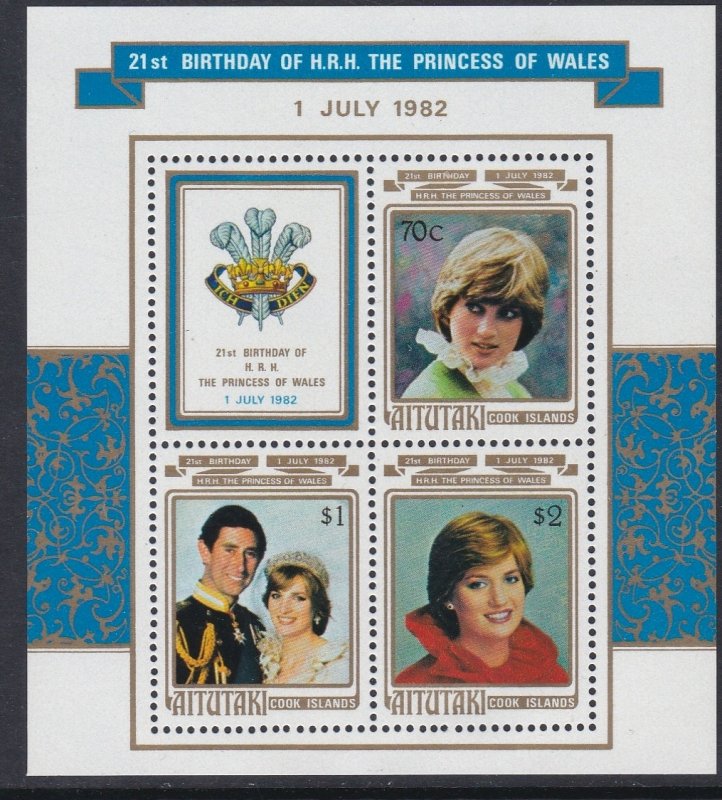 270a Aitutaki Princess Diana Birthday SS MNH