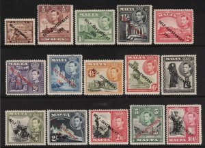 MALTA 1948 'Self Govt 1947' on KGVI set ¼d to 10/-, original values. MNH **.