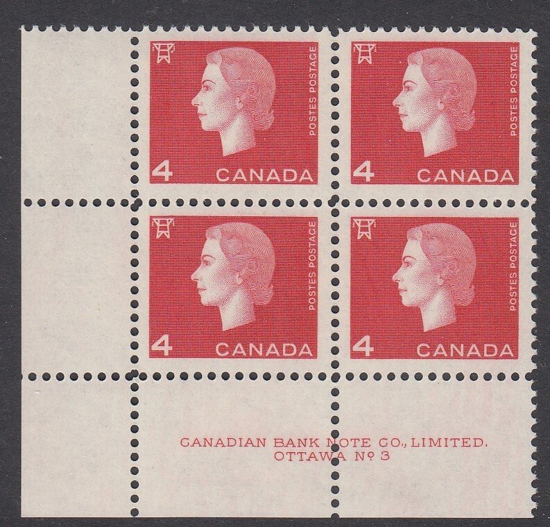 Canada 404iii Plate 3 LL block mnh