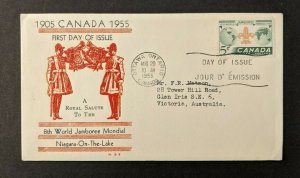 1955 8th World Jamboree Boy Scout First Day Cover FDC Ottawa Ontario Canada