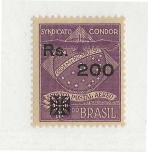 Brazil Sc #1CL12   200 reis overprint (Sanabria #C12 ) OG VF