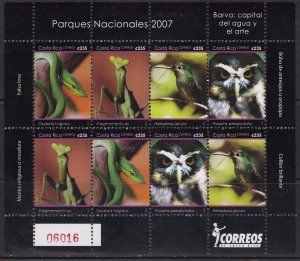 Costa Rica, Fauna, Birds, Animals MNH / 2007