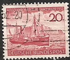 Germany  690 Used 1952 Return of Heligoland, Ship