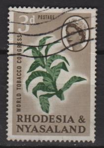 Rhodesia & Nyasaland 1963 - Scott 184 used - 3p, Tobacco 