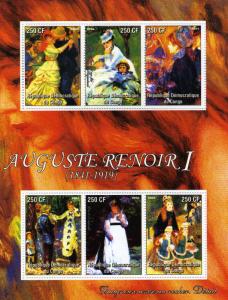 Congo 2004 AUGUSTE RENOIR Paintings Sheet Perforated Mint (NH)