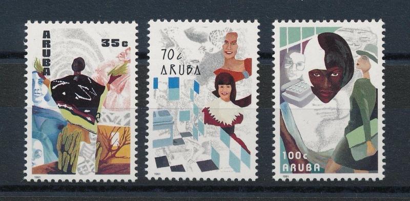 [AR089] Aruba 1991 Paintings of working women  MNH