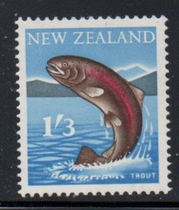 New Zealand Sc 344 1960 1/3d Trout stamp mint NH