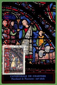 32656 - FRANCE - MAXIMUM CARD - 1963 - ART, stained glasses-