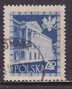 Poland 1958 Sc 815 Casimir Palace Warsaw University 140 Year Anniv Stamp Used