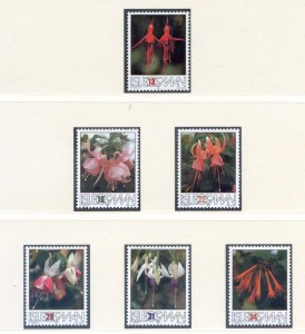 1988 Isle of Man SG390/SG395 Fuchsia Society Set Unmounted Mint