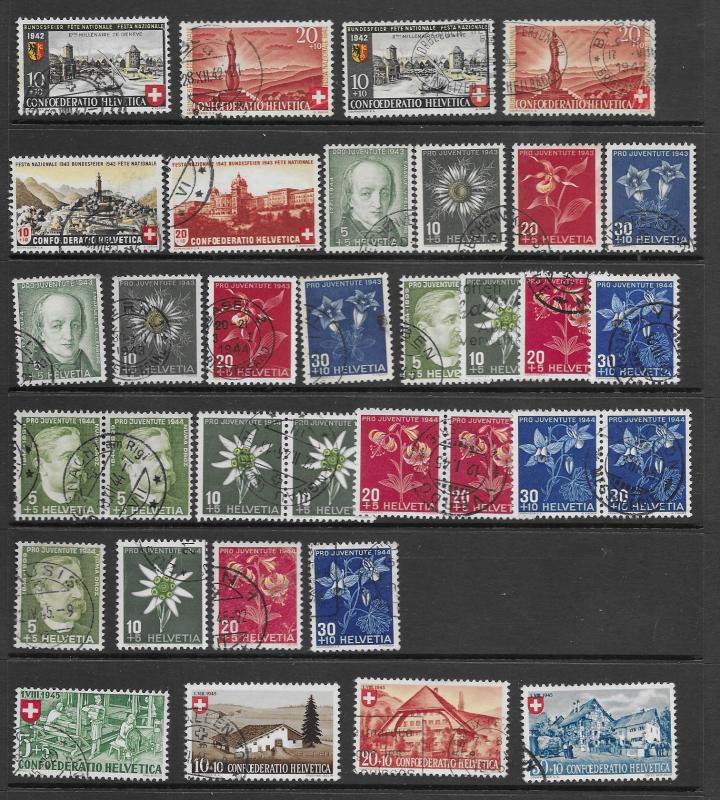 Switzerland B110-1,B146-9,B174-7 plus more used f-vf, see desc. 2019 CV $149.35