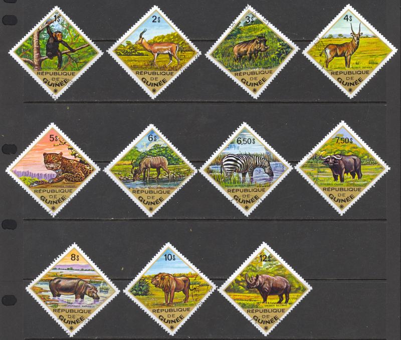 Guinea Sc# 685-695 Used 1975 1s-12s Mammals