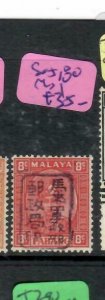 MALAYA JAPANESE OCCUPATION PAHANG (P1901B) 8C BLACK  CHOP SG J180   MOG 