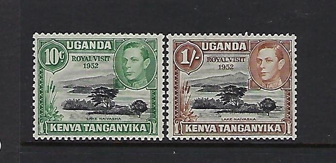 KENYA UGANDA TANGANYIKA- SCOTT#98-99  1952 ROYAL VISIT  MINT LIGHT  HINGEDH