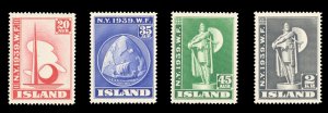 Iceland #213-216 Cat$110, 1939 World's Fair, set of four, never hinged