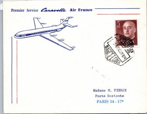 Spain 1960 FFC - Air France Caravelle - Barcelona To Paris - J7697