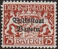 Bavaria #31 Mint - 1919 75pf. - Heraldic