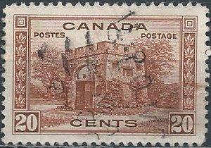 Canada 243 (used) 20c Fort Garry Gate, Winnipeg (1938)