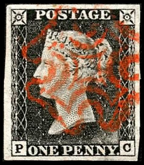 Penny Black (PC) Plate 1a Very Fine Four Wide Margins