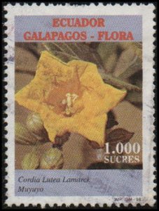 Ecuador 1462 - Used - 1000s Cordia lutea Flower (1998) (cv $1.00)