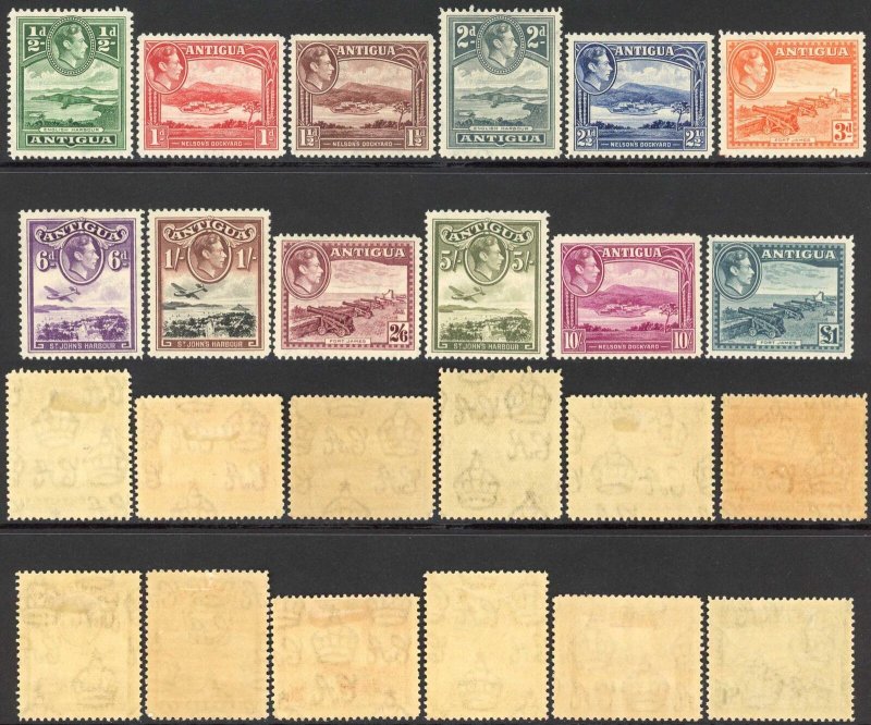 Antigua SG98/109 KGVI set of 12 M/Mint