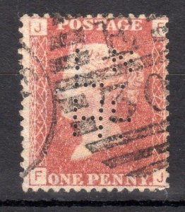 PENNY RED PLATE 177 WITH 'L N H L' PERFIN