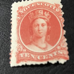 NOVA SCOTIA # 12-MINT/HINGED-----VERMILLION------1860-63(LOTB)