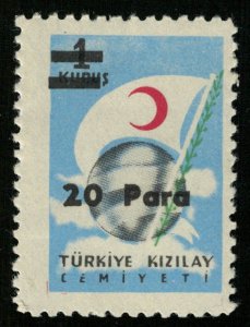 1956, Red Crescent Stamp of 1954 Surcharged, Turkey, 20/1Pa/K (RТ-460)