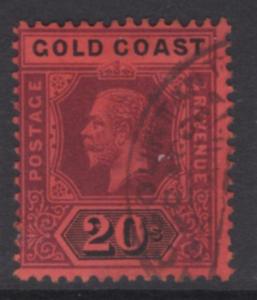 GOLD COAST SG84 1913 20/= PURPLE & BLACK/RED FINE USED