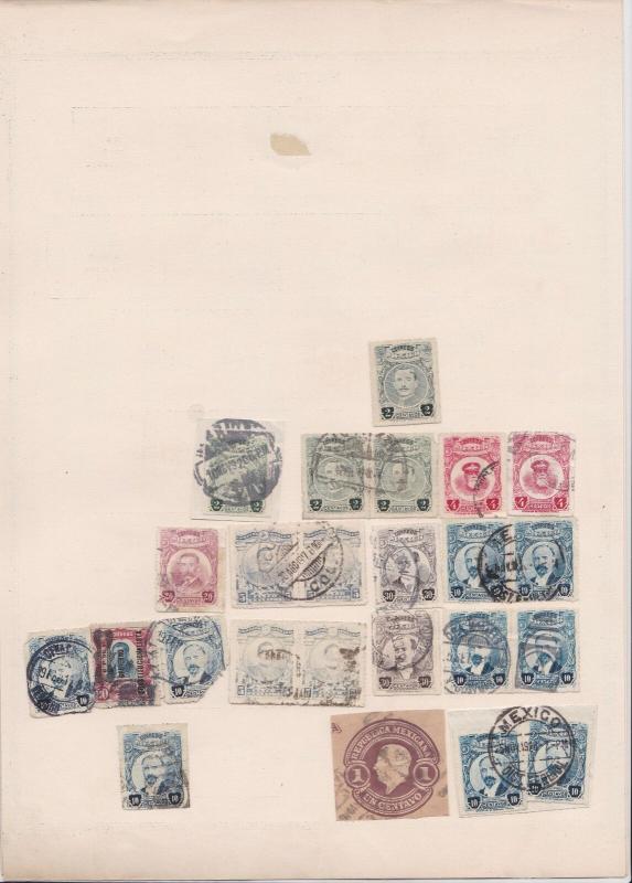 mexico stamps on 2 album page ref 13469