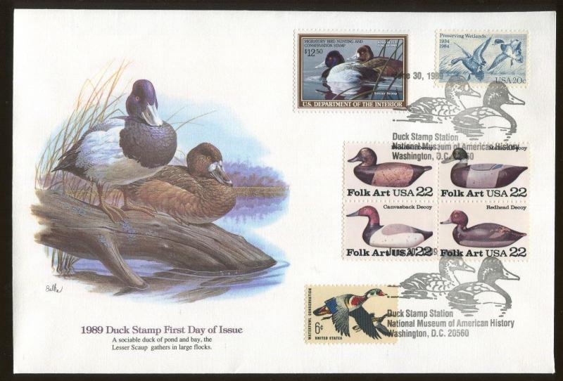 1989 Washington DC Duck Stamp #RW56 Don Balke Fleetwood First Day Cover