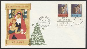 1969 #502-503 Christmas FDC Overseas Mailers Cachet Ottawa