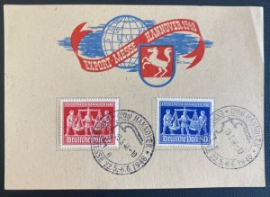 1948 Hannover Germany First Day Souvenir Sheet Cover Export Fair Exhibition