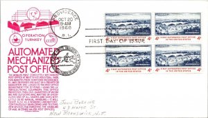 FDC 1960 SC #1164 Anderson Cachet - Providence RI - Block Of 4 - J5490