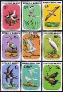 Maldives 691-699,700,MNH.Mi 711-719,Bl.46. Birds 1977.Crab plovers,Tern,Heron,