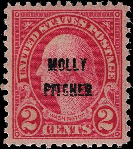 Scott #646, Molly Pitcher Overprint, PSE Cert Graded 95, XF-Superb,  Mint, NH