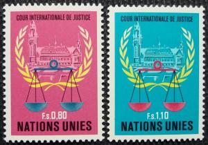 UN Geneva #87-88 MNH 2 Singles, Justice Court, SCV $1.00 L10