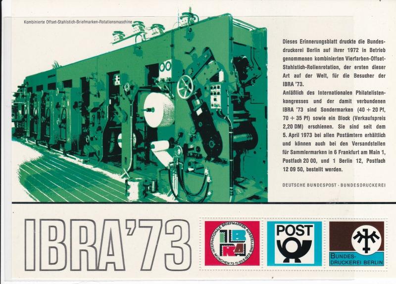 Ibra '73 Printing Machine Mint Never Hinged Stamps Sheet ref R 17395