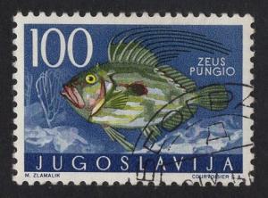 Yugoslavia  #460  1956  cancelled animals   100d.   dory  2 scans