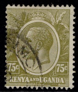 KENYA and UGANDA GV SG86, 75c olive, FINE USED.