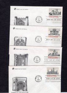 1838-1841 American Architecture, FDC set/4, Readers Digest