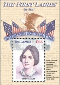 GAMBIA FIRST LADIES OF THE UNITED STATES - MARY TAYLOR S/S MNH