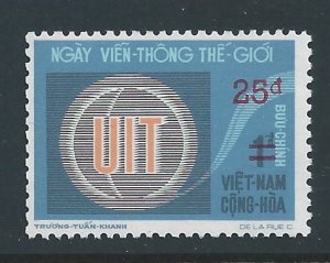 Viet Nam South #499 NH ITU Issue Surcharged 25pi on 1pi