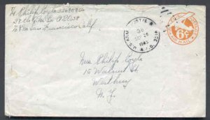 USA cover- #7870-6c Airmail postal stationery-APO 38 (38th Infantry