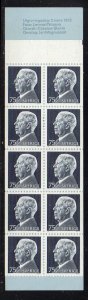 Sweden Sc 963a 1973 King stamp booklet pane of 10 mint NH