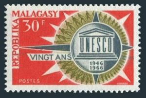 Malagasy 393 two stamps,MNH.Michel 559. UNESCO,20th Ann.1966.