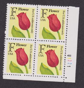 2517 F nodenominated Flower MNH Plate Block LR